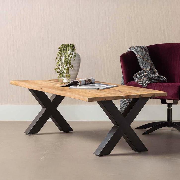 Salontafel Mangohout Cedric 130 cm, Huis en Inrichting, Tafels | Salontafels, 50 tot 100 cm, 100 tot 150 cm, Overige vormen, Nieuw