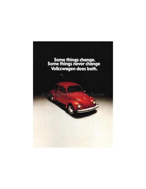 1974 VOLKSWAGEN KEVER BROCHURE ENGELS (USA), Boeken, Auto's | Folders en Tijdschriften