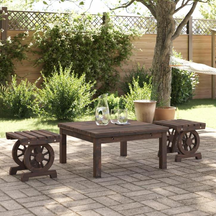 vidaXL Tuinkrukken 2 st massief vurenhout, Tuin en Terras, Tuinstoelen, Nieuw, Verzenden