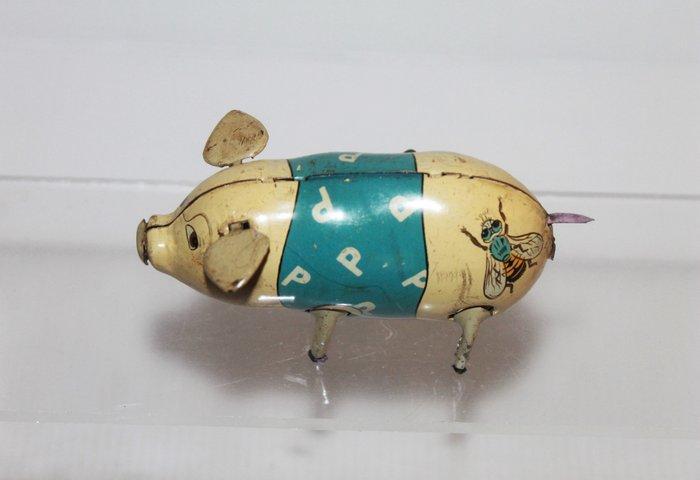 Haji - Wind-Up Pig met Bumblebee, uit de doos - 1959 -, Antiek en Kunst, Antiek | Speelgoed