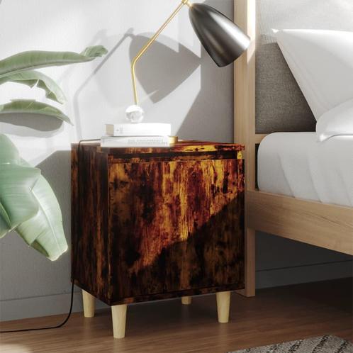 vidaXL Nachtkastjes 2 st met houten poten 40x30x50 cm, Huis en Inrichting, Slaapkamer | Nachtkastjes, Nieuw, Verzenden