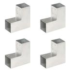 vidaXL Paalverbindingen 4 st L-vorm 81x81 mm gegalvaniseerd