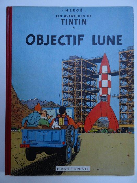 Tintin T16 - Objectif Lune (B8) + dédicace de Hergé + 5x, Boeken, Strips | Comics