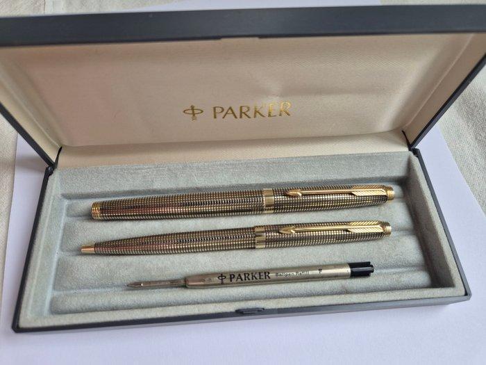 Parker - SET Parker 75 Cisele stilografica + Penna a sfera +, Verzamelen, Pennenverzamelingen