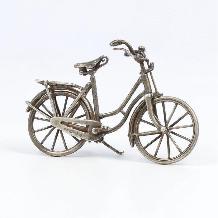 NO RESERVE B. Peier - Fiets - Personnage miniature - Argent, Antiek en Kunst, Antiek | Zilver en Goud