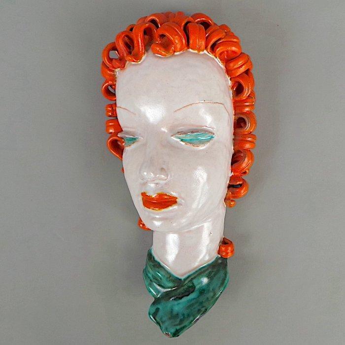 Mask - Goldscheider - Autriche - 1930-1940 - Masque mural, Antiek en Kunst, Antiek | Meubels | Stoelen en Sofa's