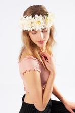 Bloemenkrans Haar Dahlia Wit Bloemen Haarband Bruiloft Fotos, Kleding | Dames, Nieuw, Ophalen of Verzenden