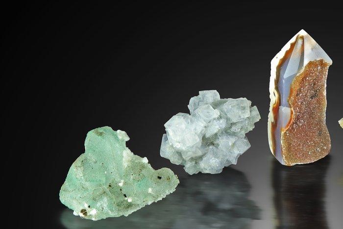 5 Stuks mineralen collectie met BARYT, AGAT, HALIET,, Verzamelen, Mineralen en Fossielen