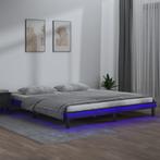 vidaXL Cadre de lit à LED gris 120x190 cm petit double, Verzenden