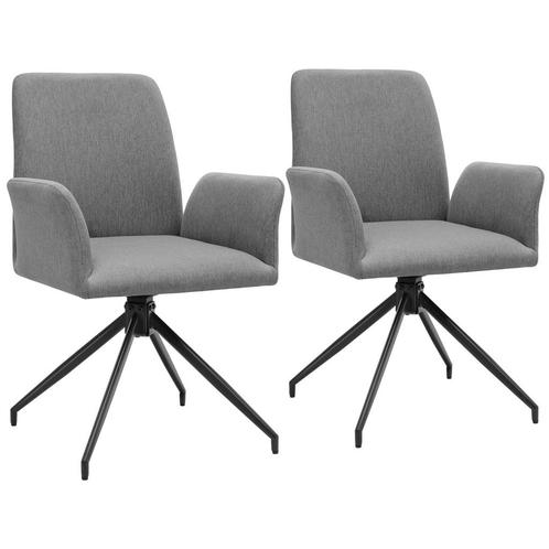 tectake Draaibare fauteuil Daya, gestoffeerd - antraciet, Se, Huis en Inrichting, Stoelen, Verzenden