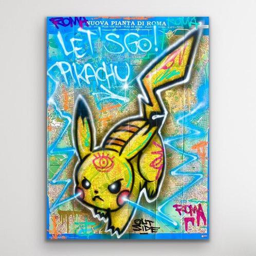 Outside313 - Lets go Pikachu Rome Map - Pokémon go series, Antiquités & Art, Art | Peinture | Moderne