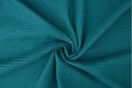 10 meter wafelstof - Donker petrol - 150cm breed, Verzenden