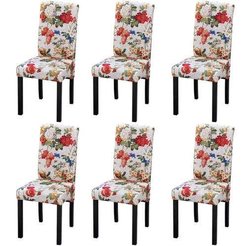 vidaXL Eetkamerstoelen 6 st stof meerkleurig, Huis en Inrichting, Stoelen, Nieuw, Verzenden