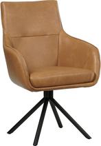 Cognac leren industriële draaibare eetkamerstoel - Granada, Huis en Inrichting, Stoelen, Overige kleuren, Nieuw, Leer, Ophalen of Verzenden