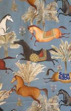 420x280cm! Exclusieve oosterse stof met rennende paarden -, Antiek en Kunst