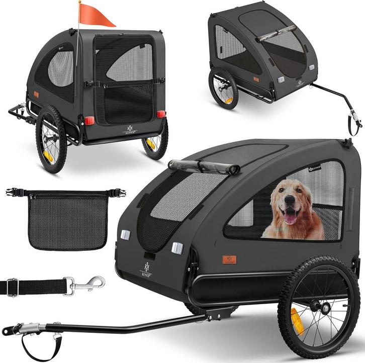 KESSER® Hondenaanhanger Boxer 2-in-1 Hondenbuggy Fietsaanhan, Dieren en Toebehoren, Overige Dieren-accessoires, Verzenden