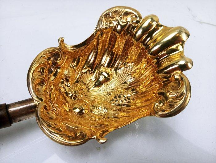 Enrico Goretta - Punch pollepel - Zilver 800 Hout - Nabierka, Antiek en Kunst, Antiek | Zilver en Goud