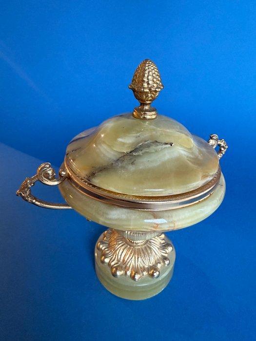 Schotel - Onyx - Dekselschotel van onyx., Antiek en Kunst, Curiosa en Brocante