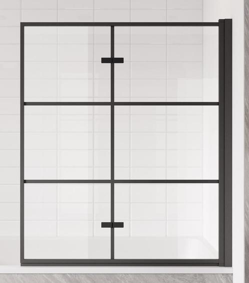 Badwand Berkan 120 x 140 cm Zwart Badscherm Draaibaar 5 mm, Doe-het-zelf en Bouw, Sanitair, Nieuw, Verzenden