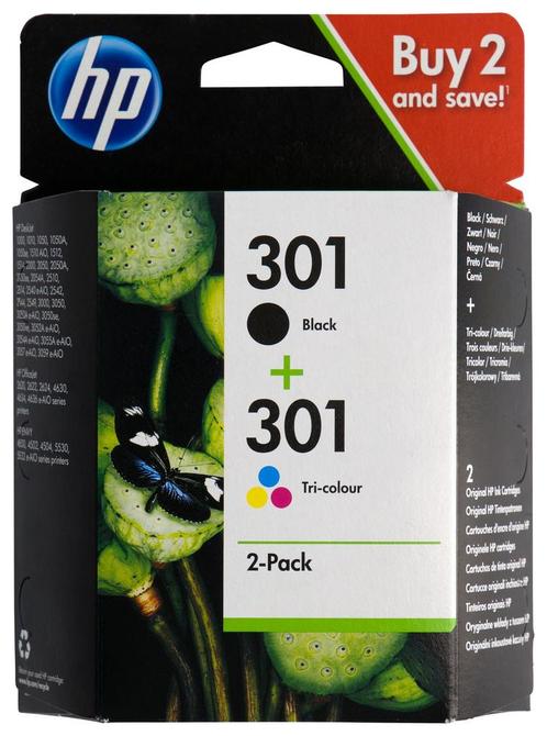 HEMA Cartridge HP 301 Zwart/kleur - 2 Stuks, Doe-het-zelf en Bouw, Elektriciteit en Kabels, Ophalen of Verzenden
