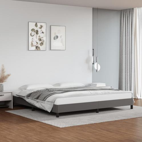 vidaXL Bedframe kunstleer grijs 200x200 cm, Huis en Inrichting, Slaapkamer | Bedden, Nieuw, Verzenden