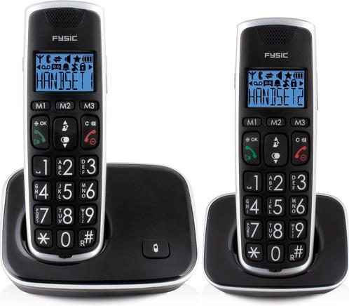 Fysic FX-6020 - Big Button Dect telefoon - 2 handsets - Zwar, Huis en Inrichting, Woonaccessoires | Overige, Verzenden