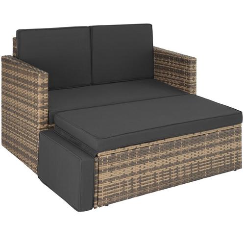 tectake Wicker loungesofa Corfu - natuur, Tuin en Terras, Tuinsets en Loungesets, Verzenden