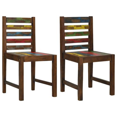 vidaXL Eetkamerstoelen 2 st massief gerecycled hout, Huis en Inrichting, Stoelen, Nieuw, Verzenden