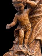 Beeld - Maria met kindje Jezus - 46 cm - Antiek - Eik -, Antiek en Kunst
