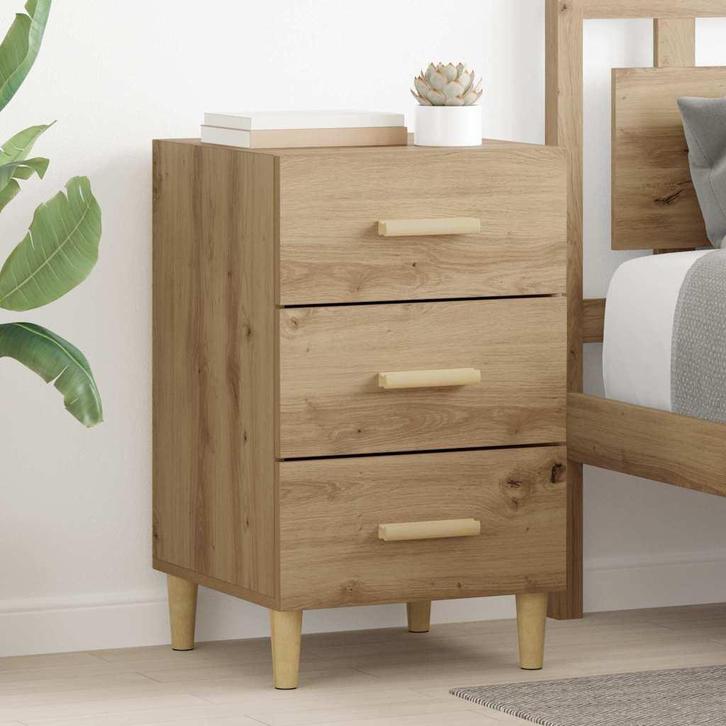 vidaXL Nachtkastje met lade artisanaal eikenkleurig 40 x 40, Huis en Inrichting, Slaapkamer | Nachtkastjes, Nieuw, Verzenden