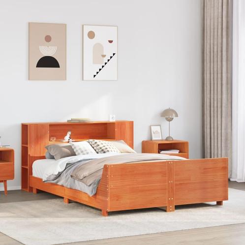 vidaXL Bed met matras massief grenenhout wasbruin 140x190 cm, Huis en Inrichting, Slaapkamer | Bedden, Nieuw, Verzenden