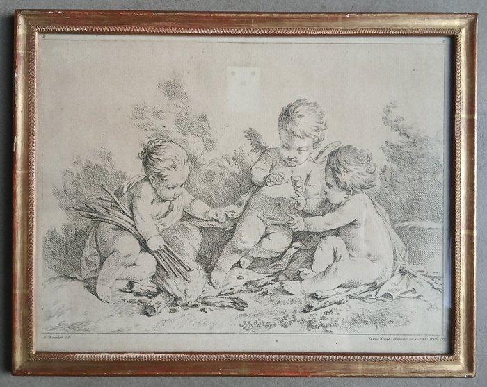 François Boucher (1703-1770) - Putti - lot van twee etsen, Antiek en Kunst, Antiek | Overige Antiek