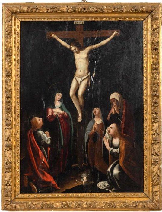 Franse school (XVII) - Die Kreuzigung, Antiquités & Art, Art | Peinture | Classique