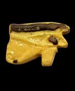Oud-Egyptisch - Groot Oudjet-oog in aardewerk met geel en