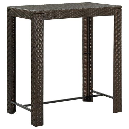 vidaXL Tuinbartafel 100x60,5x110,5 cm poly rattan bruin, Jardin & Terrasse, Tables de jardin, Envoi