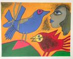 Corneille (1922-2010) - Birds and black girl (dernier, Antiek en Kunst