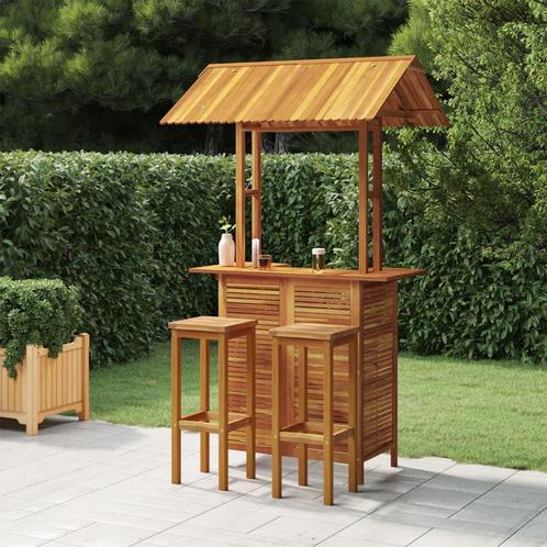 vidaXL 3-delige Tuinbarset massief acaciahout, Tuin en Terras, Tuinsets en Loungesets, Nieuw, Verzenden