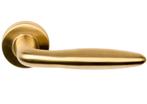 Deurklink BASICS LBXVIII op ronde rozet PVD mat goud, Nieuw, Overige materialen, Klink of Kruk