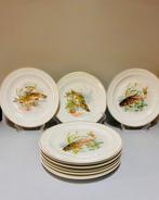 Chastagner Limoges - Hand-decorated fish motif dinner plates