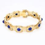 Armband - 14 karaat Geel goud -  8,55ct. tw. Lapis lazuli