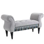 TRUUSK Vintage Design Bank - Schuimgrijs - 117 cm x 40 cm x, Verzenden, Nieuw