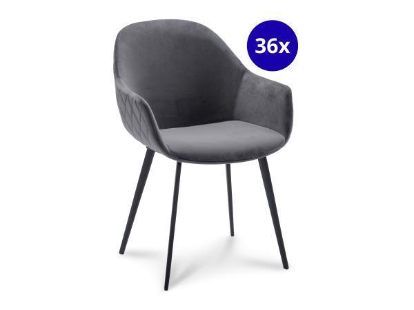 Veiling - Armstoel Cal (set van 36) Velvet - Velours - Grijs, Maison & Meubles, Chaises