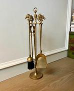 Openhaard accessoire - Messing - Haardset, paardenkoppen, Antiek en Kunst