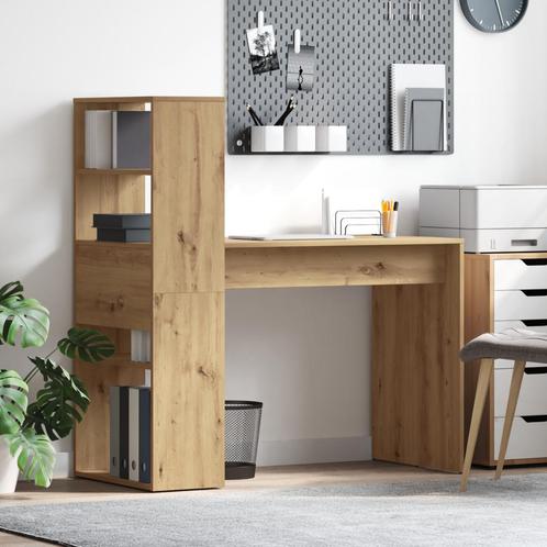 vidaXL Bureau met Opbergruimte Artisan Eiken 113x54x120 cm, Huis en Inrichting, Bureaus, Nieuw, Verzenden