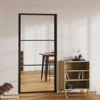 vidaXL Binnendeur 102,5x201,5 cm ESG-glas en aluminium zwart, Verzenden, Nieuw