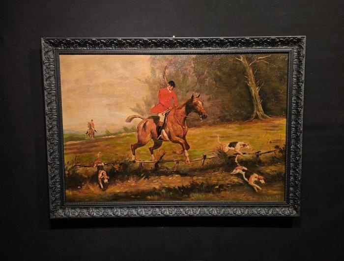 Britse school (XX) - Scenda di caccia alla volpe inglese, Antiquités & Art, Art | Peinture | Classique