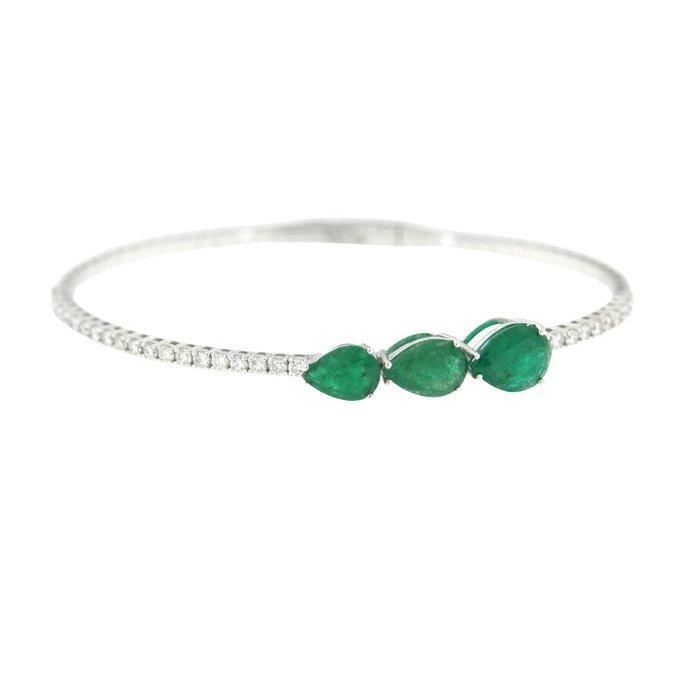 Armband - 18 karaat Witgoud - Diamant - Smeraldi, Bijoux, Sacs & Beauté, Bracelets