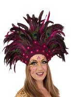 Grote Verentooi Roze Pauwenveren Burlesque Hoofdtooi Carnava, Kleding | Dames, Ophalen of Verzenden, Nieuw