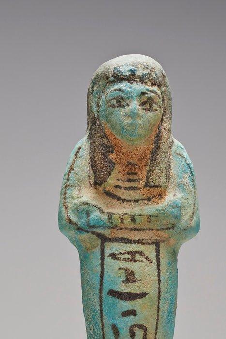 Oude Egypte, Nieuwe rijk Faience Shabti voor Isety Met, Verzamelen, Mineralen en Fossielen