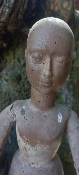 Beeld - Onze Lieve Vrouw - 46 cm - Antiek - Hout, IJzer,, Antiek en Kunst, Kunst | Niet-Westerse kunst